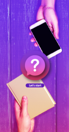 A person is holding a notebook and a phone and trying to choose between 