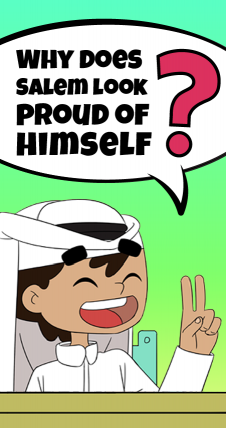 A boy smiling with a question above "Why Does Salem Look Proud of Himself?".
