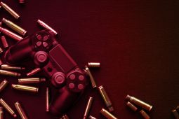 A joystick around it there are bullets.