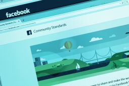 Computer showing Facebook's community standards page.