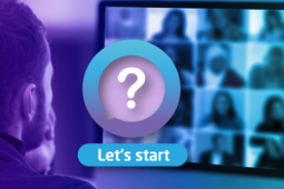 A teacher is teaching online via video conference