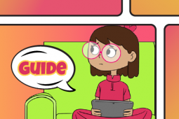 A sad girl holding a tablet.